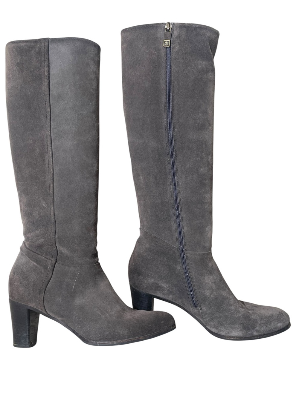 ALBERTO FERMANI Women's Suede Knee High Tall Boot Boots Sz US 9 EU 39 Block Heel